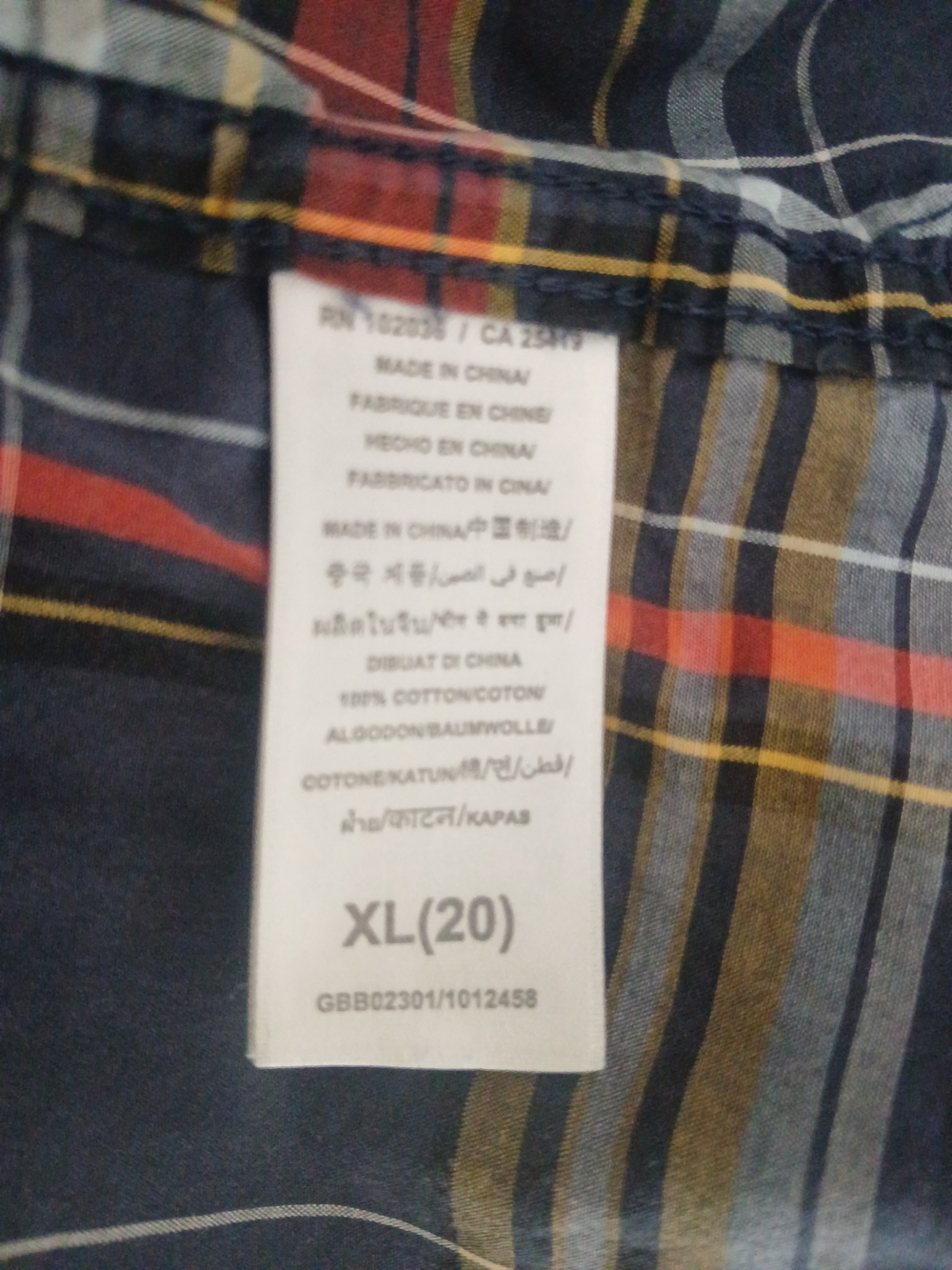 Guess Men's Plaid Button-Down Shirt in Navy, Red & Yellow - Picture 12 of 14
